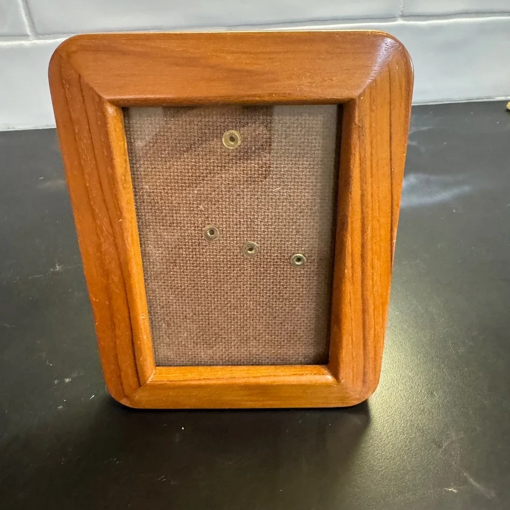 Wooden Picture Frame Home Decor 5x6.5 Brown Mid Century Modern Style